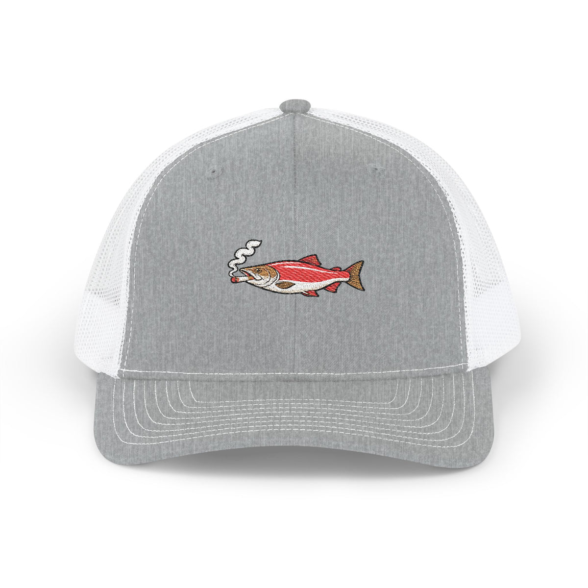 Embroidered Smoked Salmon Snapback Cap