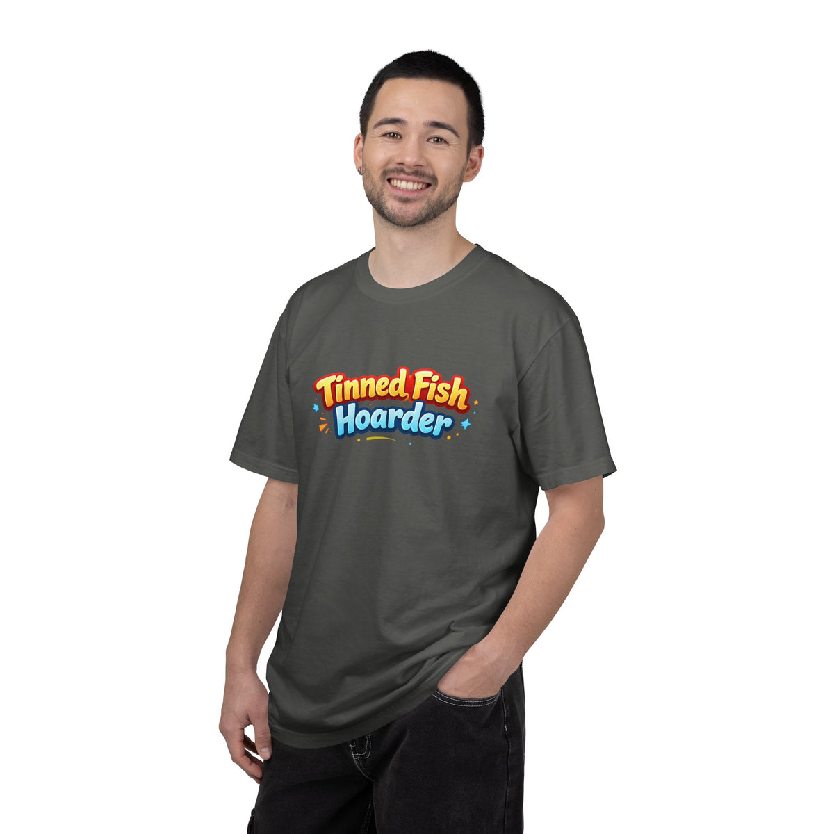 Tinned Fish Hoarder T-Shirt | Playful Retro Logo, Food Humor Tee