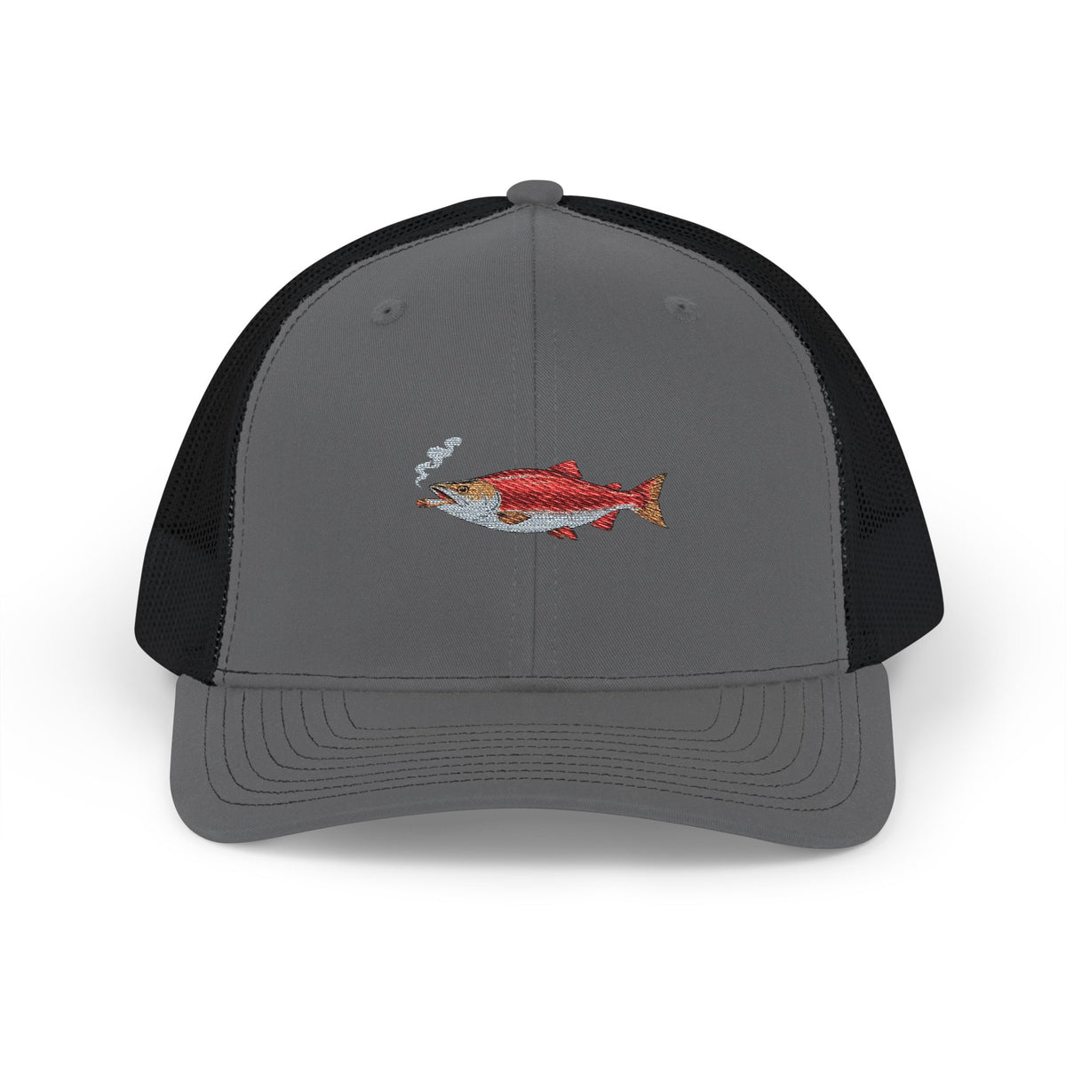 Embroidered Smoked Salmon Snapback Cap