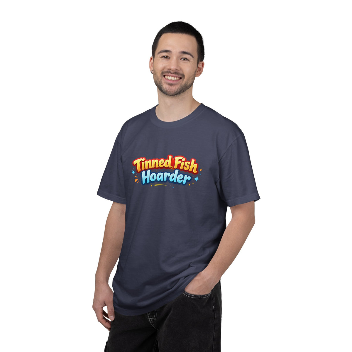 Tinned Fish Hoarder T-Shirt | Playful Retro Logo, Food Humor Tee