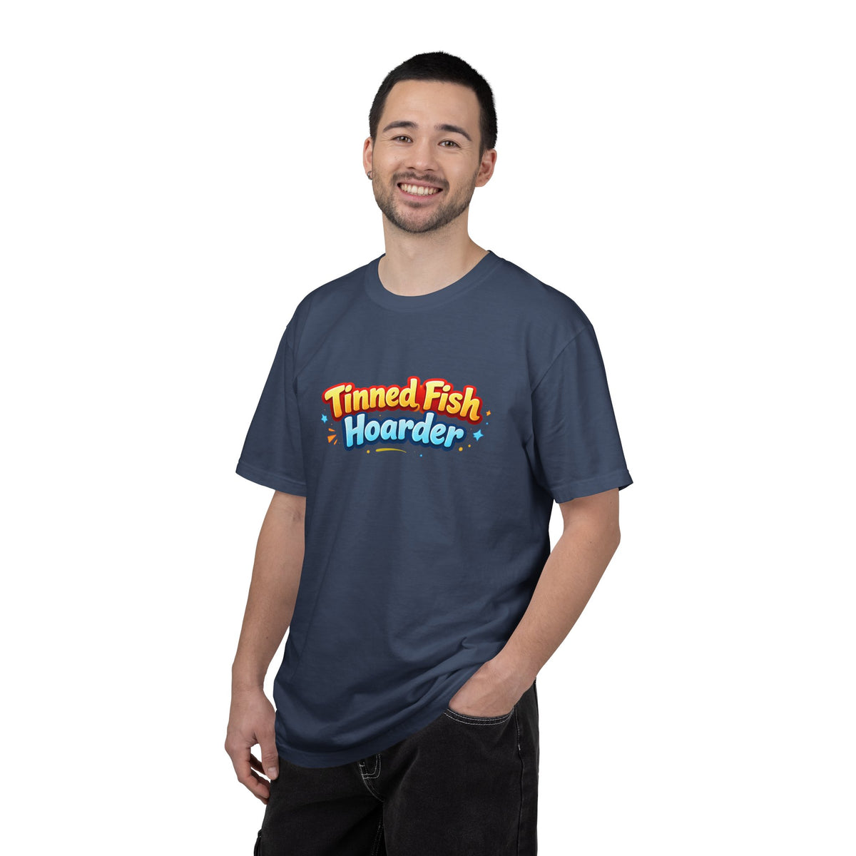 Tinned Fish Hoarder T-Shirt | Playful Retro Logo, Food Humor Tee