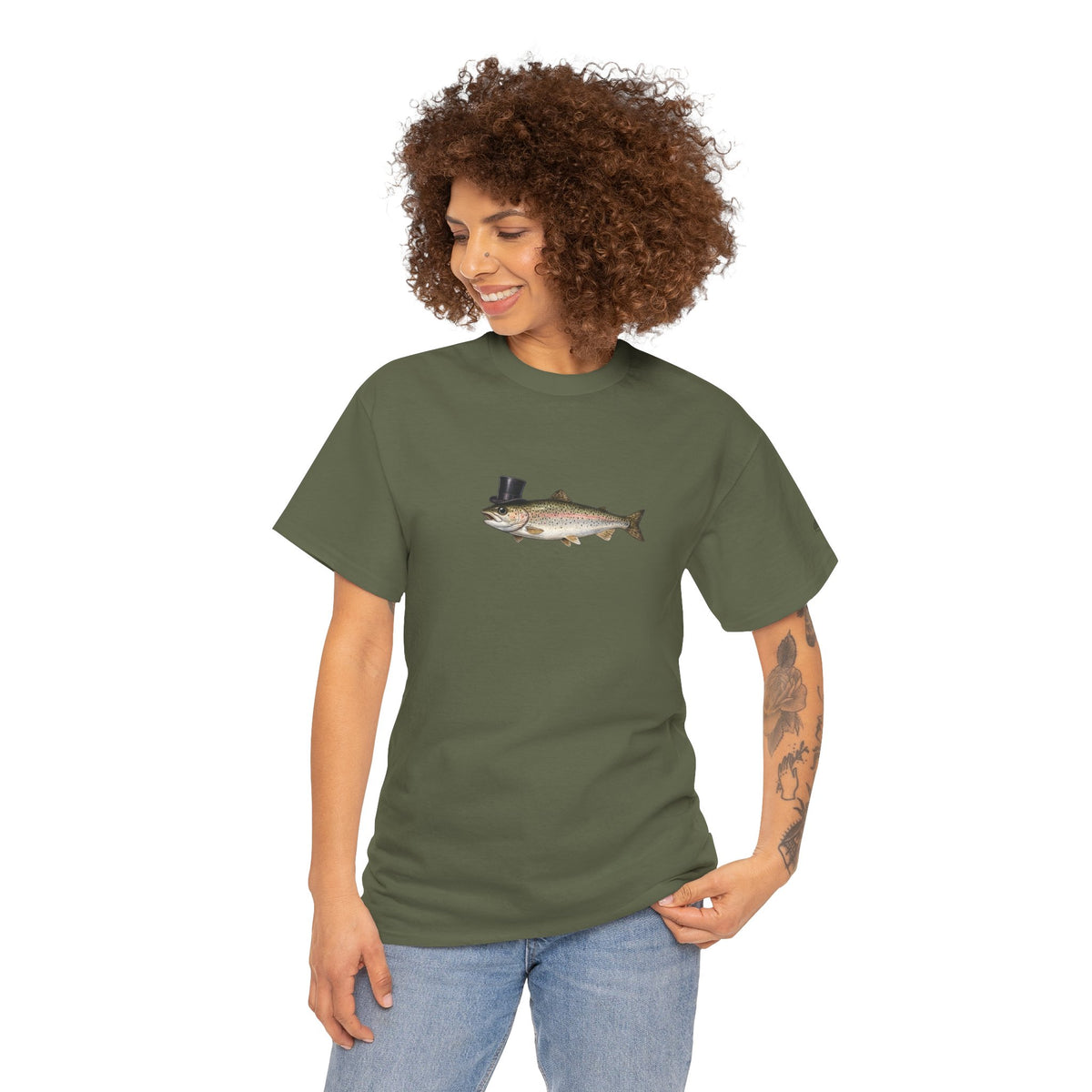 Rainbow Trout Top Hat T-Shirt