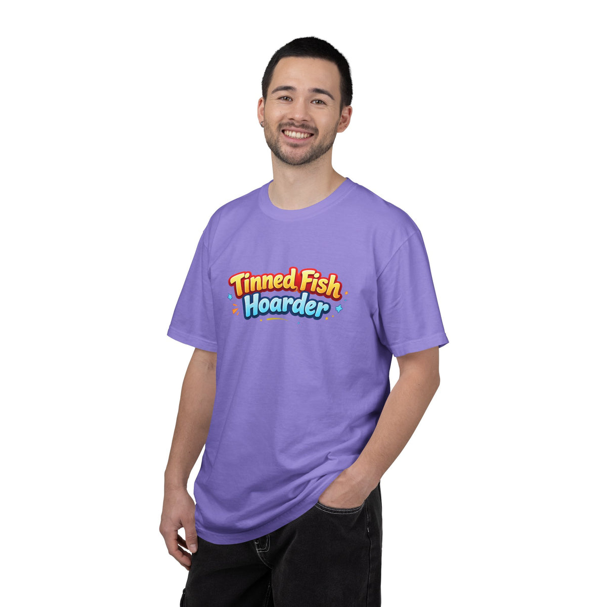 Tinned Fish Hoarder T-Shirt | Playful Retro Logo, Food Humor Tee