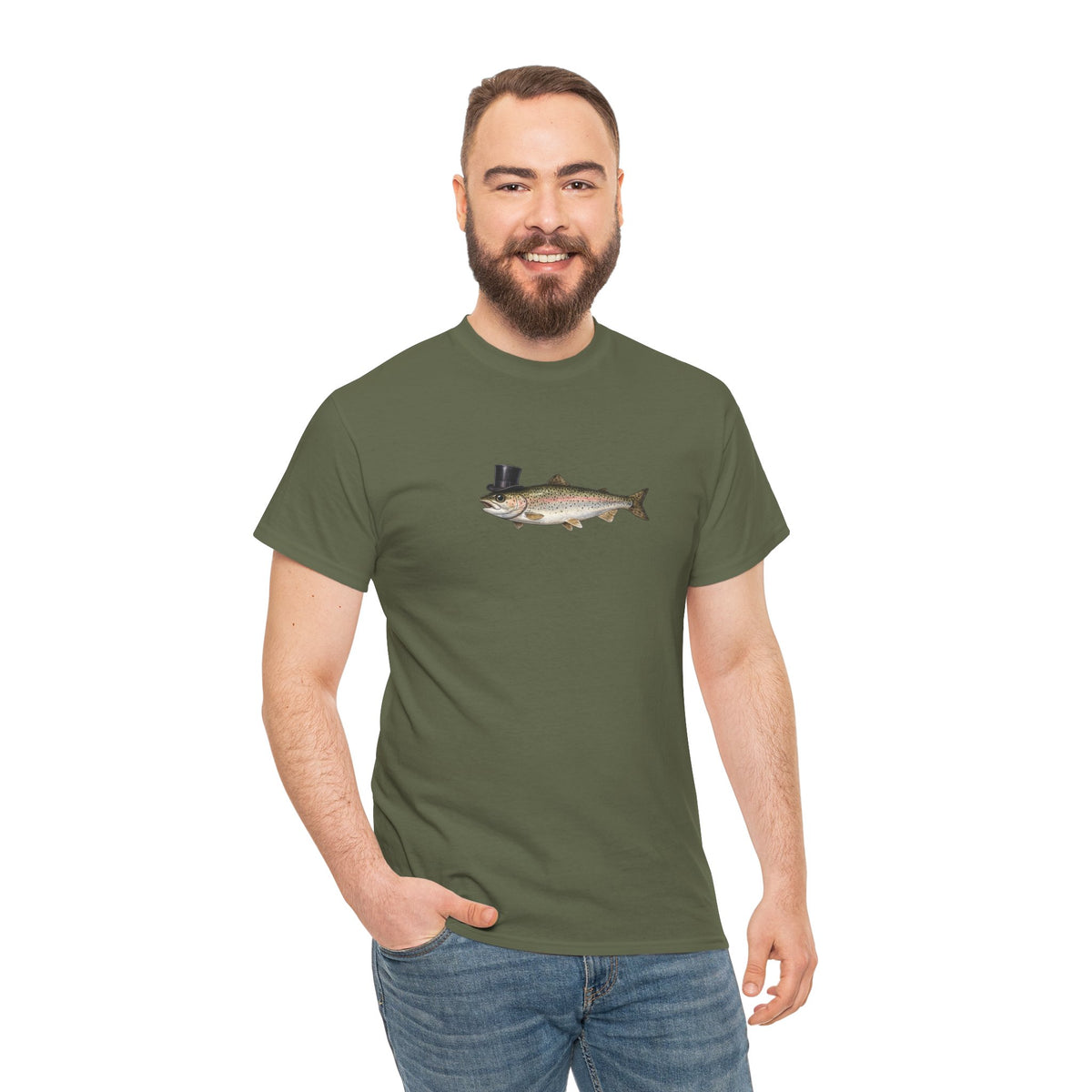 Rainbow Trout Top Hat T-Shirt