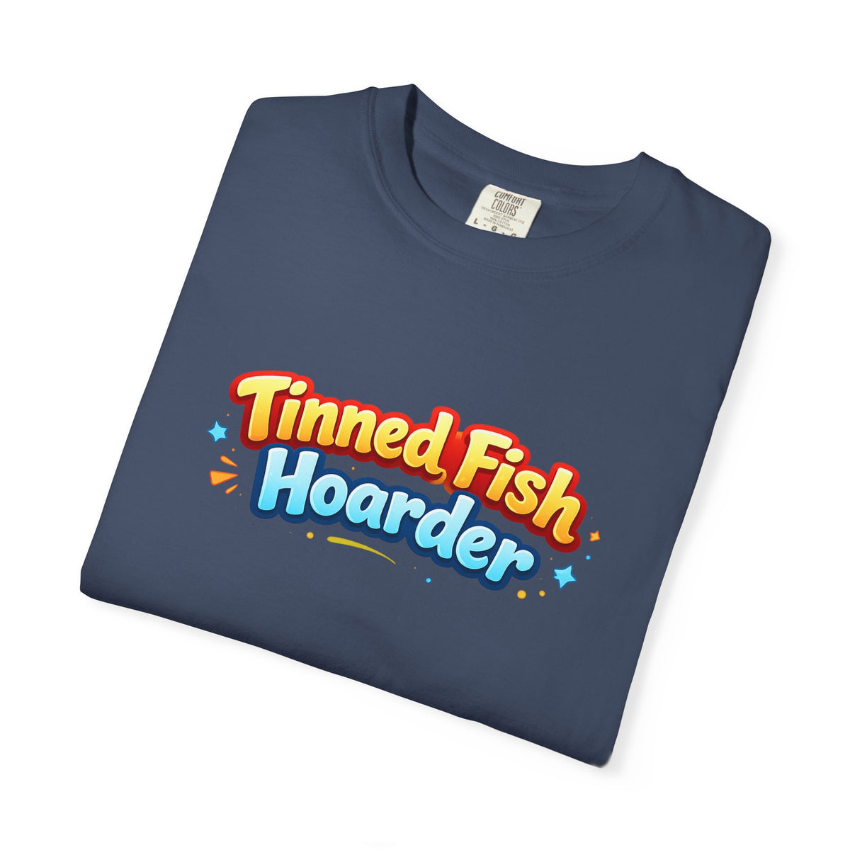 Tinned Fish Hoarder T-Shirt | Playful Retro Logo, Food Humor Tee