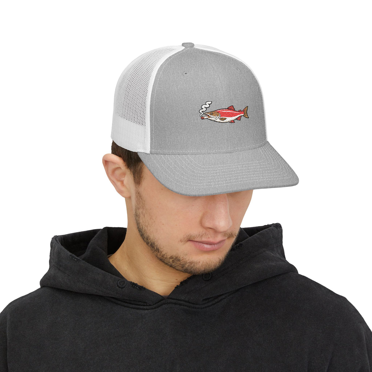 Embroidered Smoked Salmon Snapback Cap