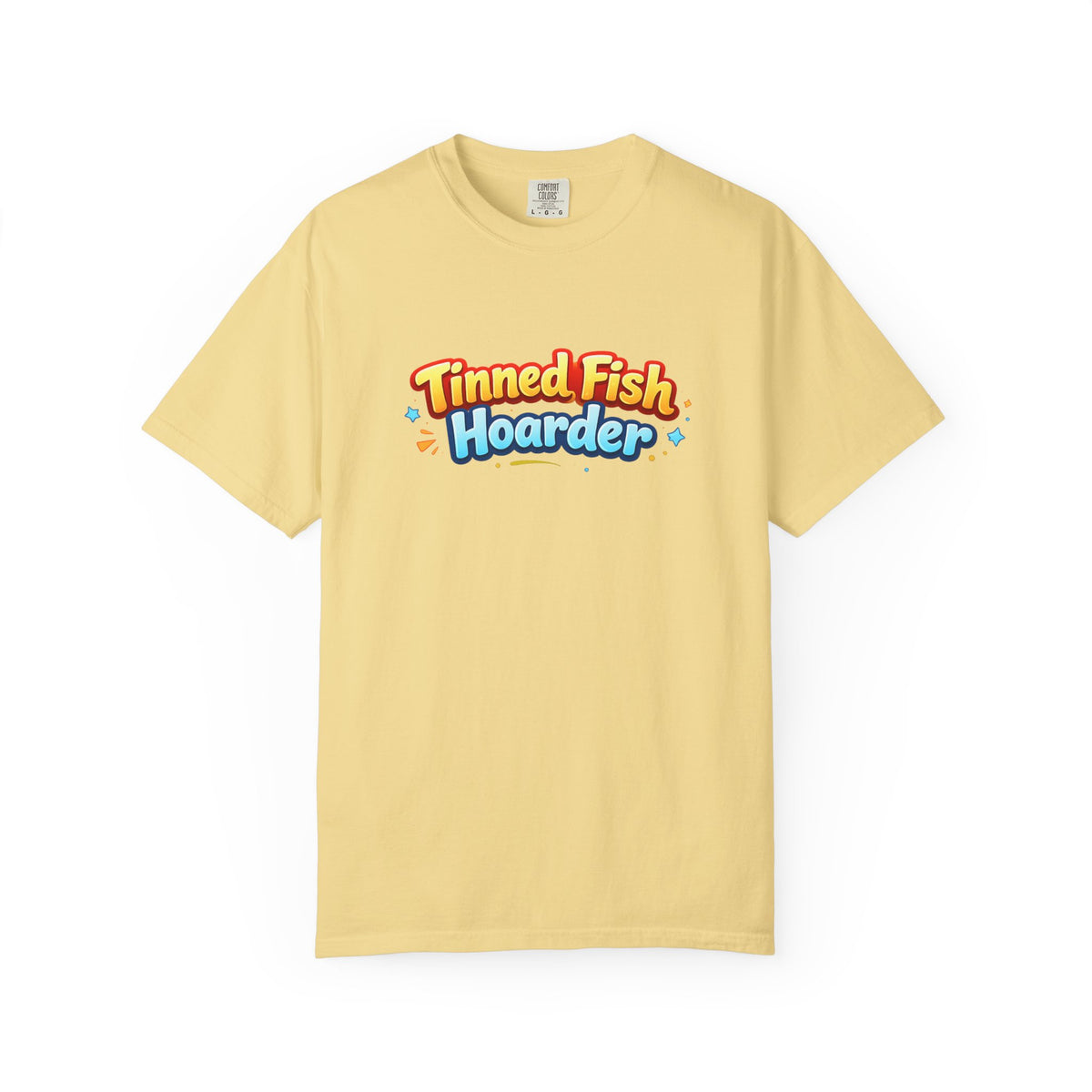 Tinned Fish Hoarder T-Shirt | Playful Retro Logo, Food Humor Tee