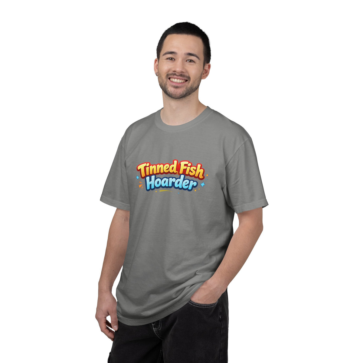 Tinned Fish Hoarder T-Shirt | Playful Retro Logo, Food Humor Tee