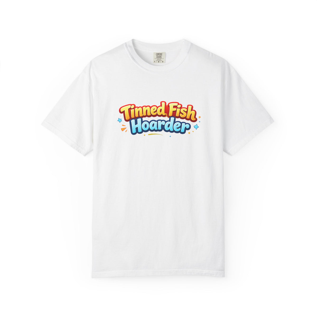 Tinned Fish Hoarder T-Shirt | Playful Retro Logo, Food Humor Tee