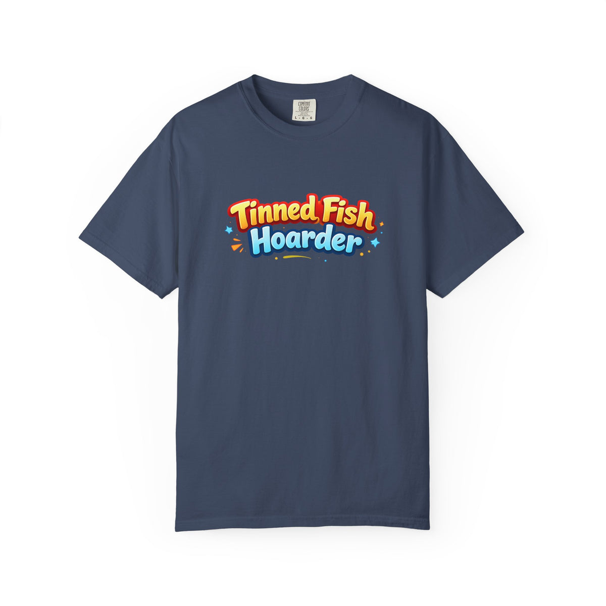 Tinned Fish Hoarder T-Shirt | Playful Retro Logo, Food Humor Tee