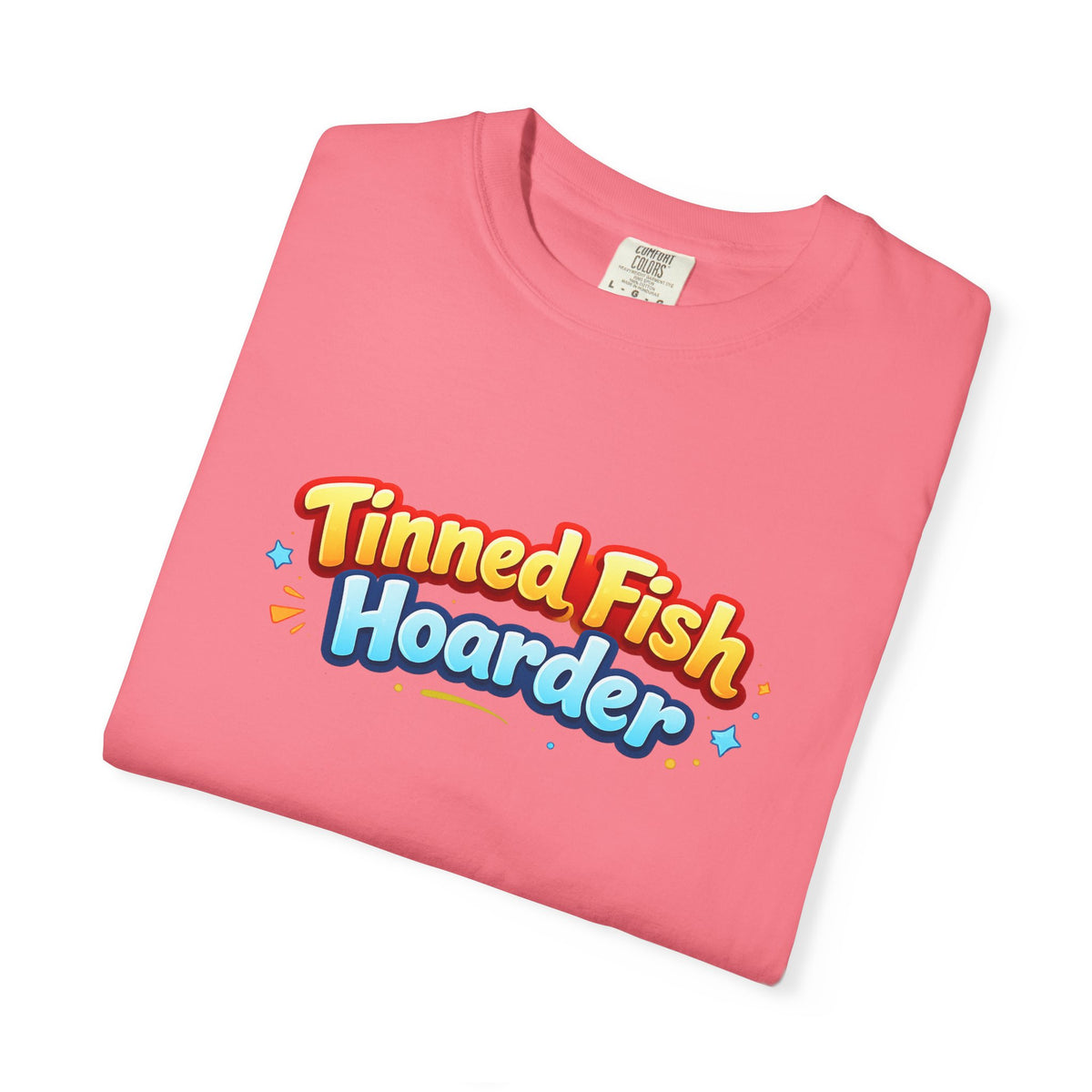 Tinned Fish Hoarder T-Shirt | Playful Retro Logo, Food Humor Tee