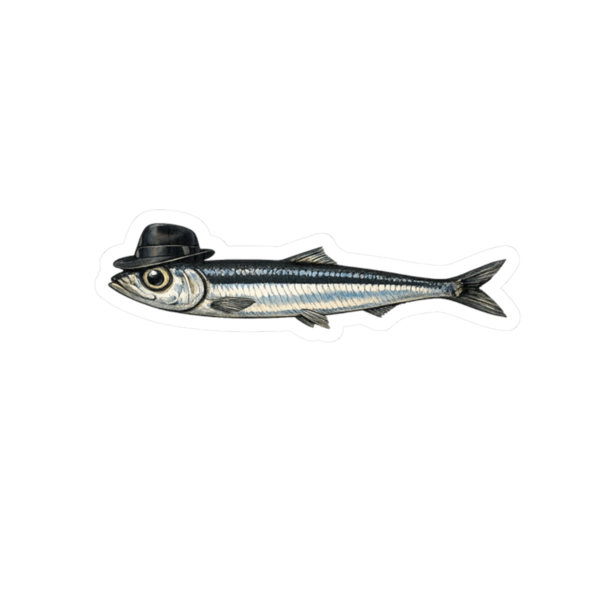 Anchovy Fedora Sticker