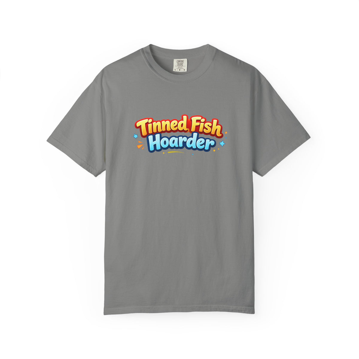 Tinned Fish Hoarder T-Shirt | Playful Retro Logo, Food Humor Tee