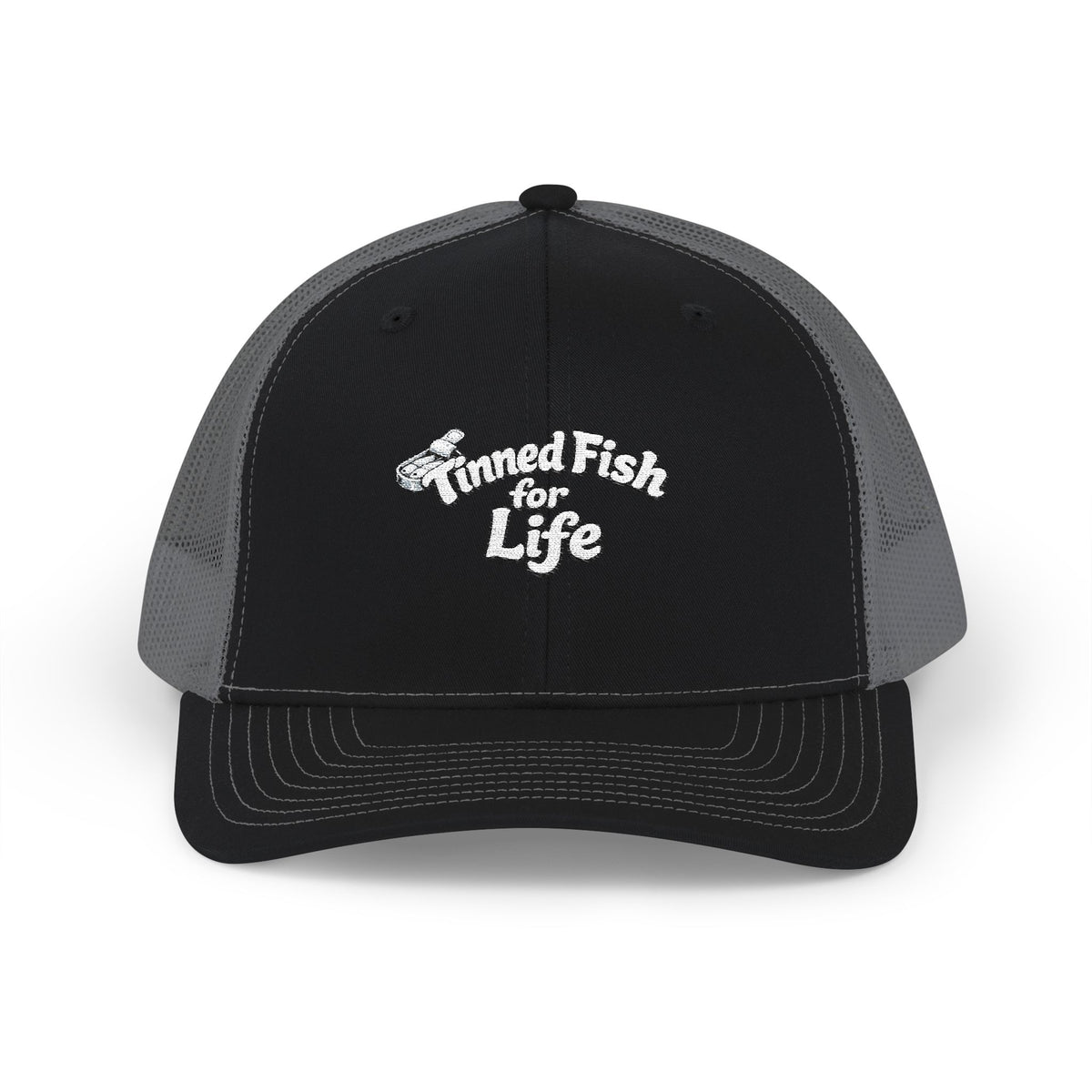 Tinned Fish for Life Trucker Cap | Embroidered Snapback Mesh Hat