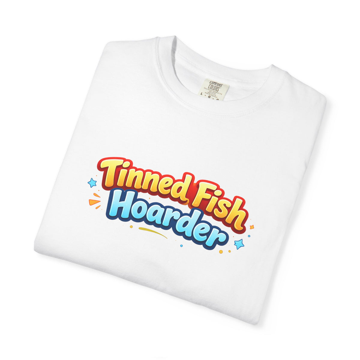 Tinned Fish Hoarder T-Shirt | Playful Retro Logo, Food Humor Tee