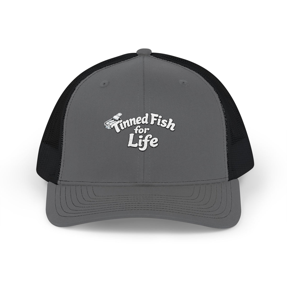 Tinned Fish for Life Trucker Cap | Embroidered Snapback Mesh Hat