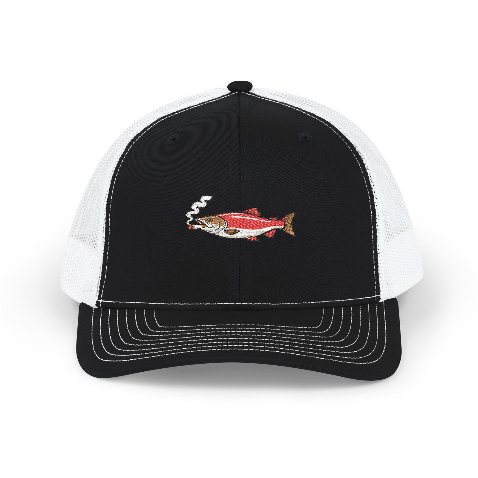 Embroidered Smoked Salmon Snapback Cap