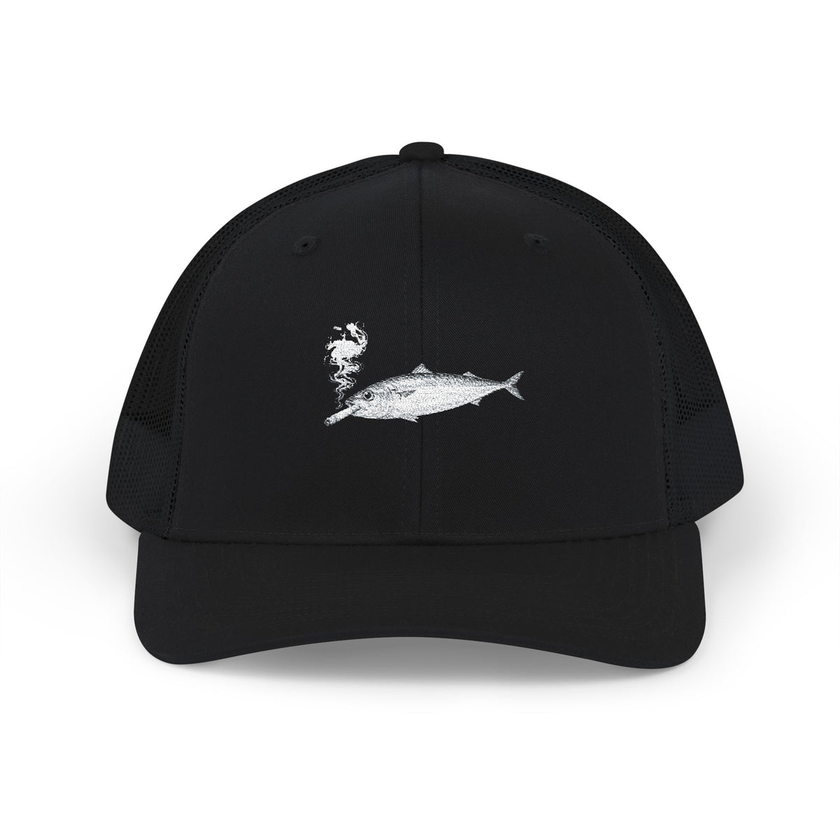 Smoking Sardine Embroidered Snapback Trucker Cap