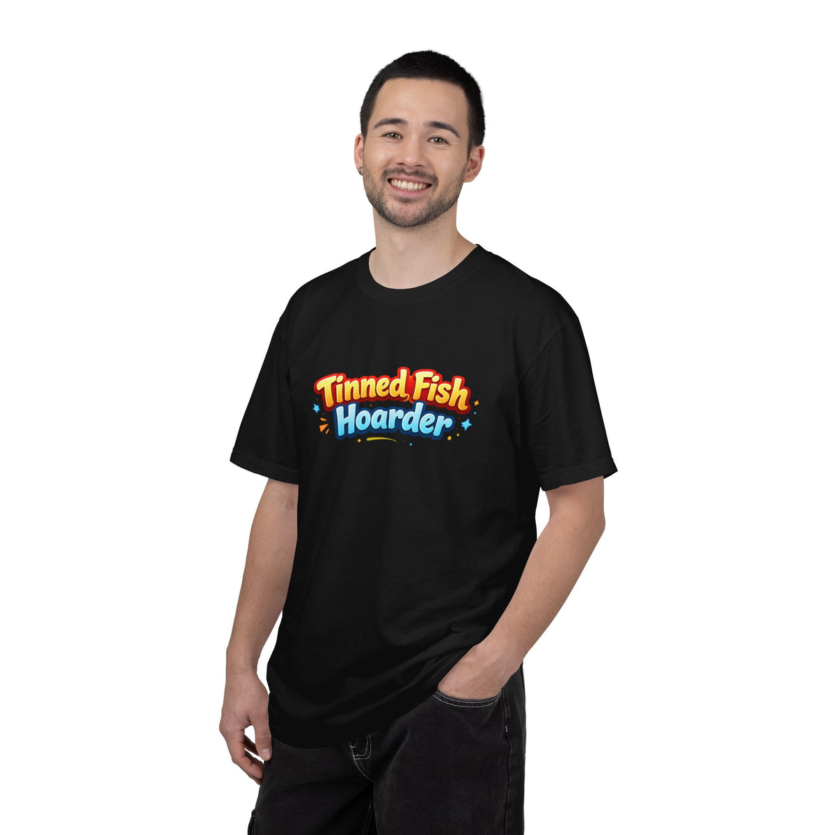 Tinned Fish Hoarder T-Shirt | Playful Retro Logo, Food Humor Tee