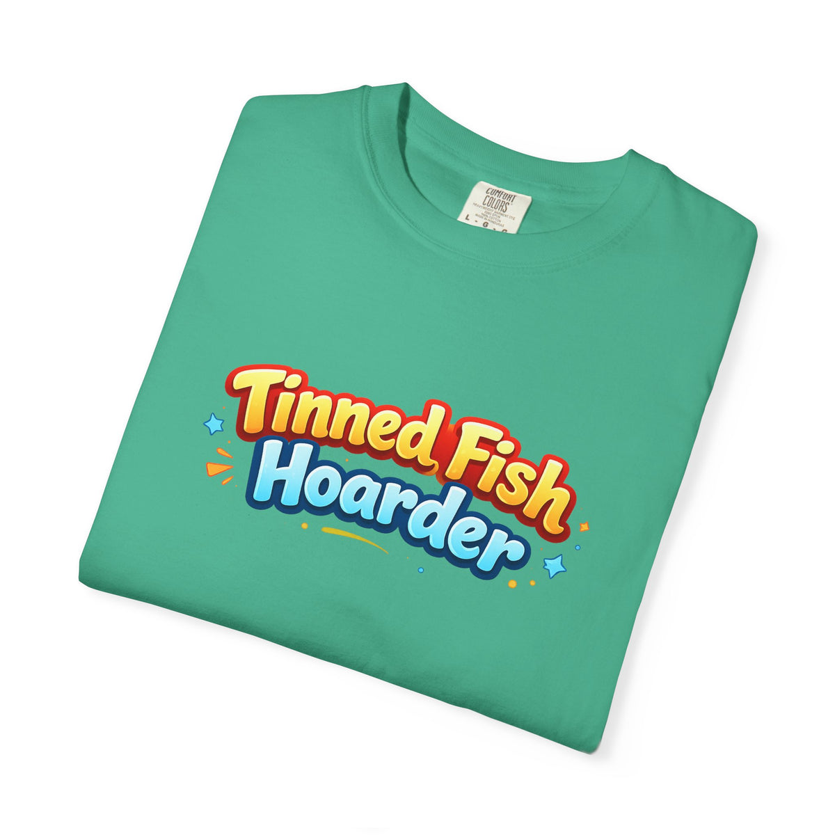 Tinned Fish Hoarder T-Shirt | Playful Retro Logo, Food Humor Tee