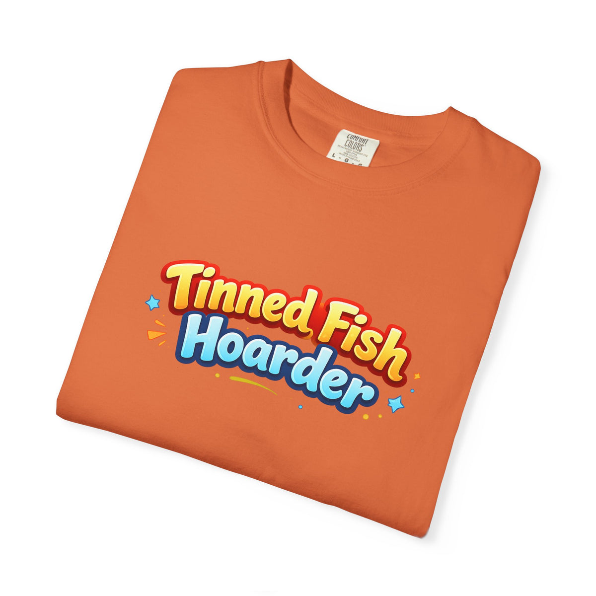 Tinned Fish Hoarder T-Shirt | Playful Retro Logo, Food Humor Tee