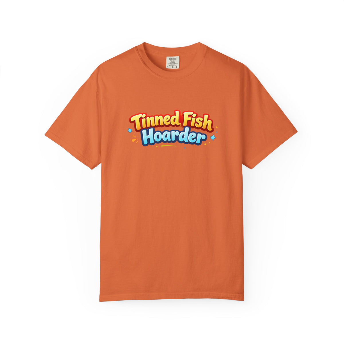 Tinned Fish Hoarder T-Shirt | Playful Retro Logo, Food Humor Tee