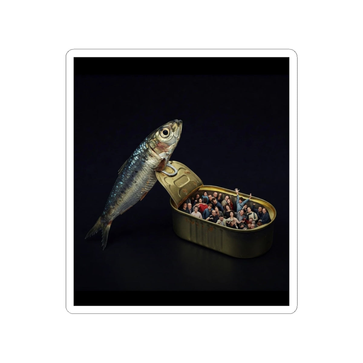 Tinned Fish role reversed sticker
