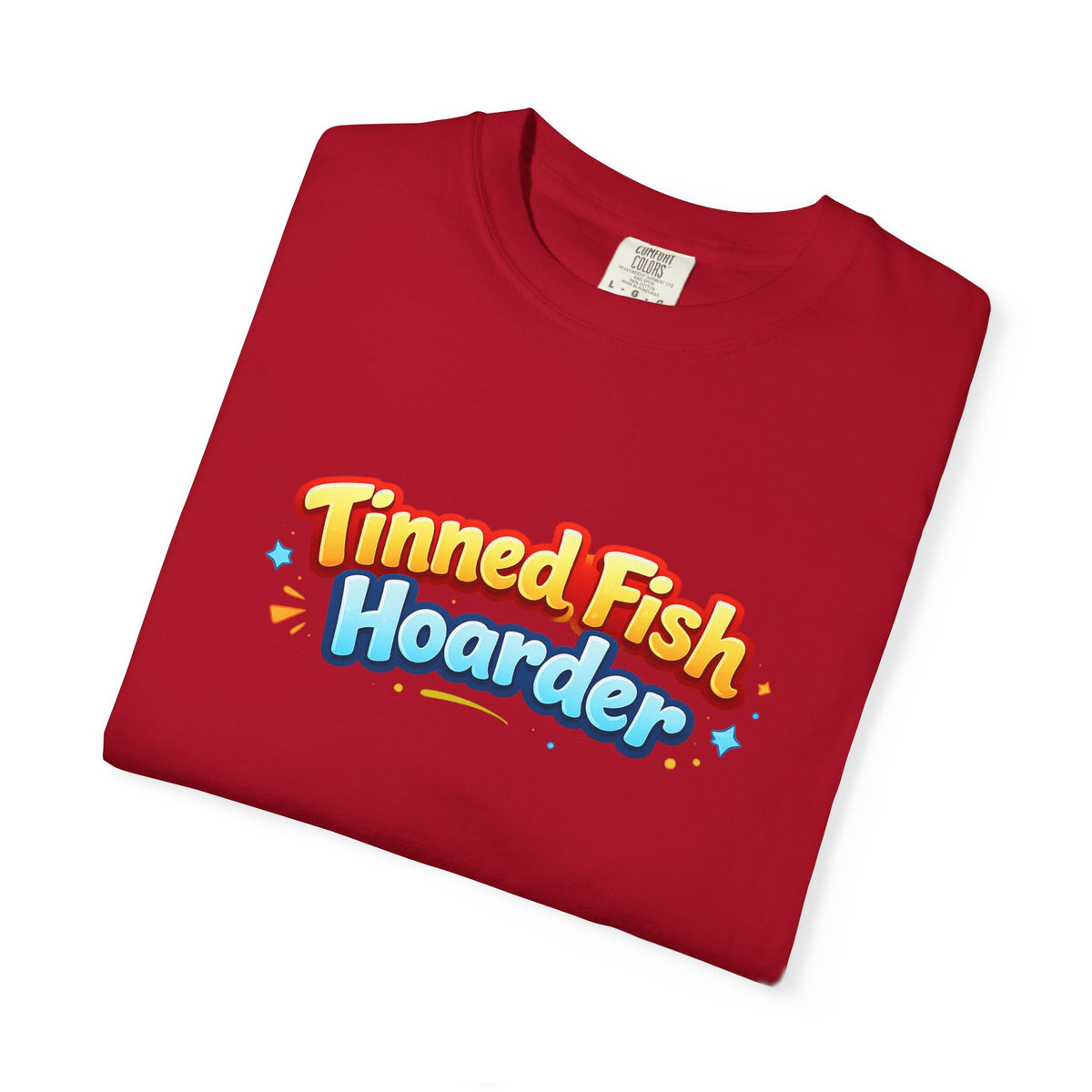 Tinned Fish Hoarder T-Shirt | Playful Retro Logo, Food Humor Tee