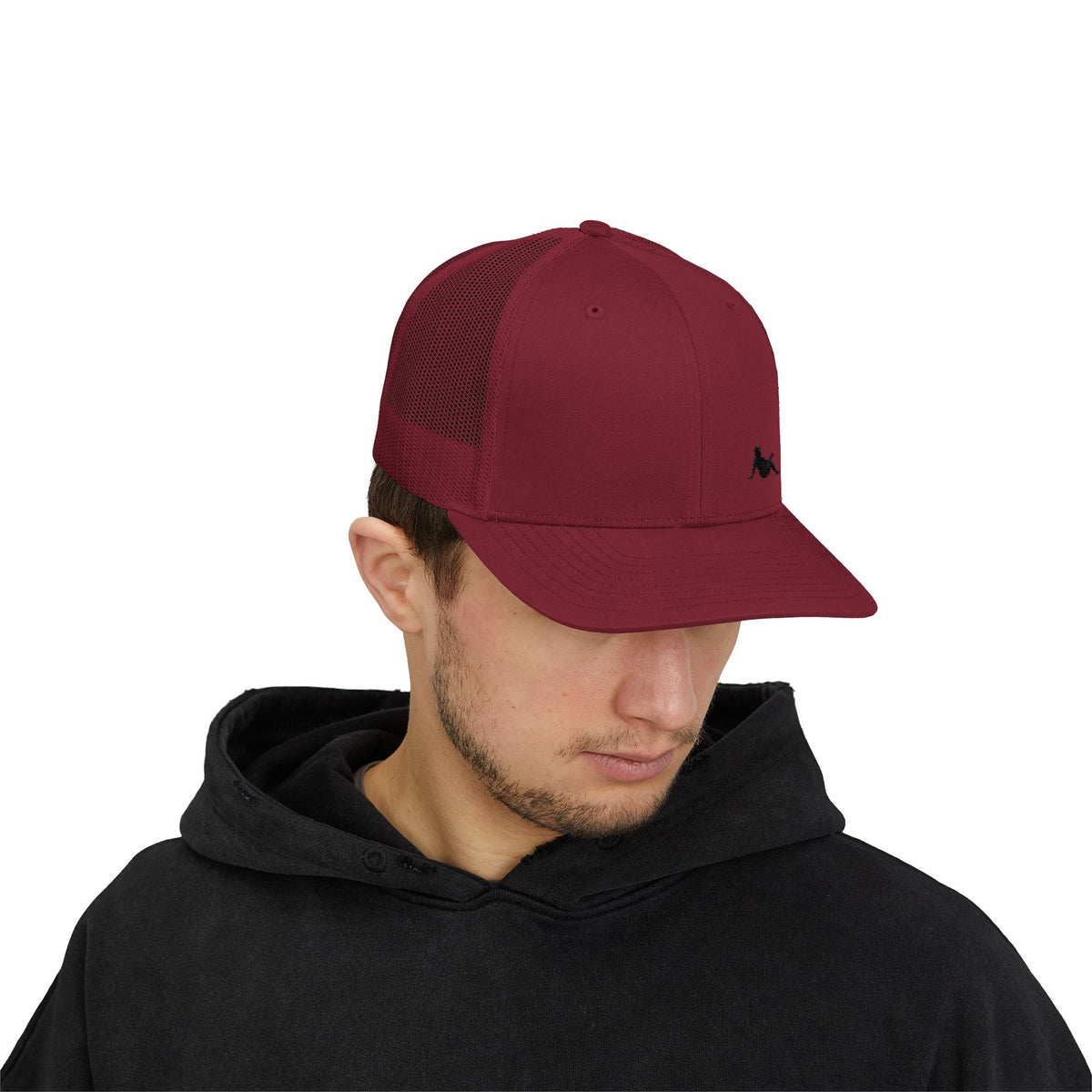 Low-key Silhouette Embroidered Mesh Snapback