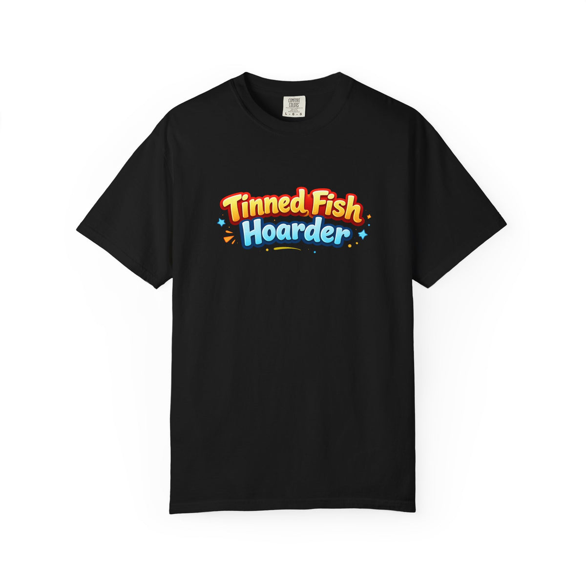 Tinned Fish Hoarder T-Shirt | Playful Retro Logo, Food Humor Tee