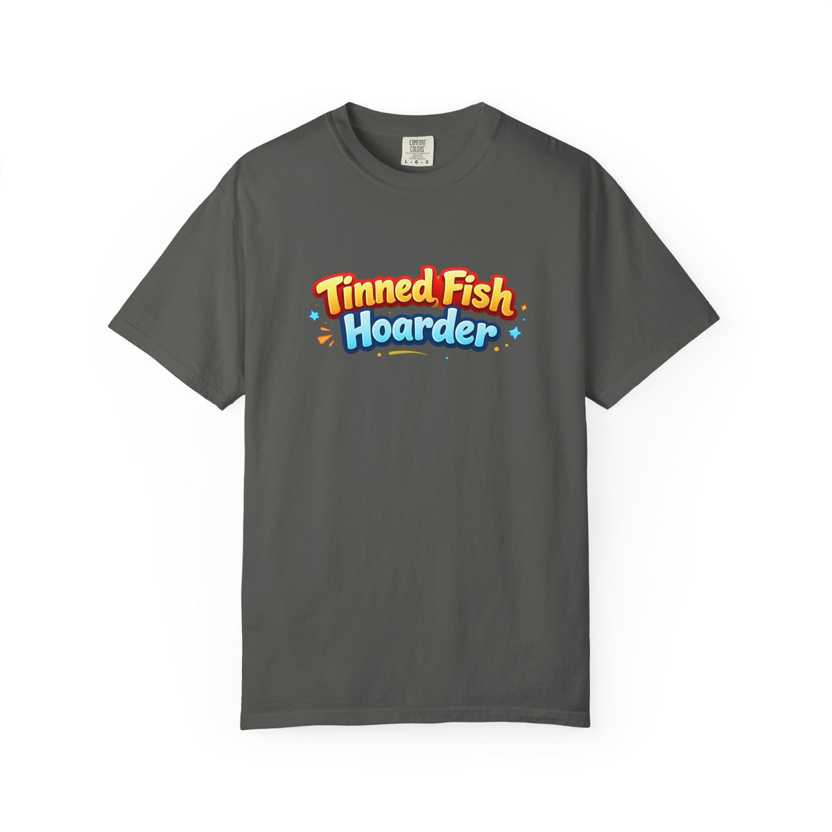 Tinned Fish Hoarder T-Shirt | Playful Retro Logo, Food Humor Tee