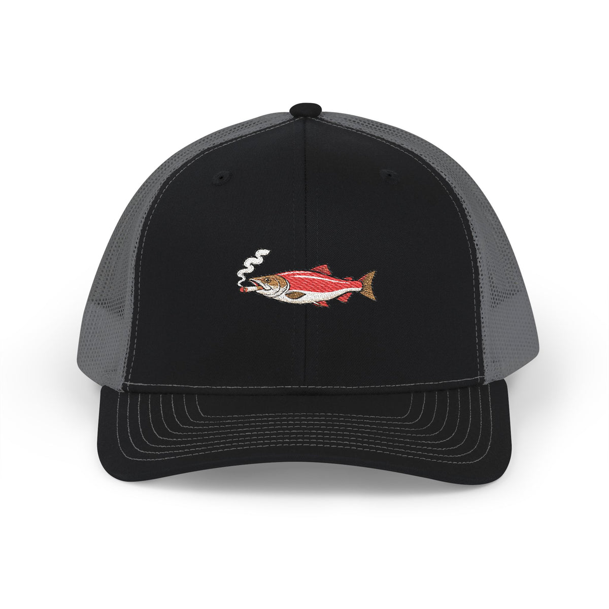 Embroidered Smoked Salmon Snapback Cap