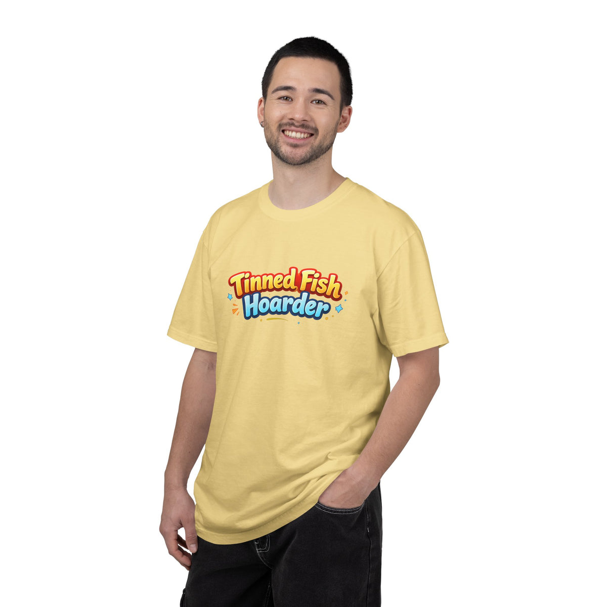 Tinned Fish Hoarder T-Shirt | Playful Retro Logo, Food Humor Tee