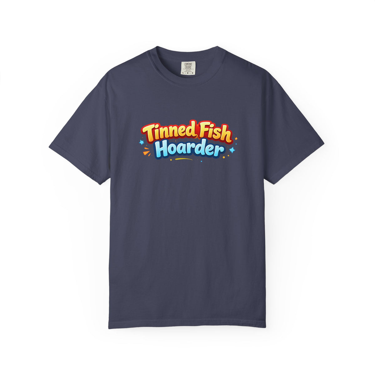 Tinned Fish Hoarder T-Shirt | Playful Retro Logo, Food Humor Tee